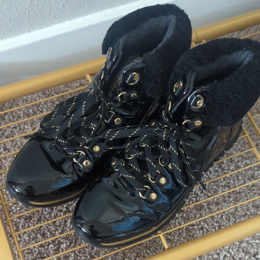 Black Patent Leather Women's Boots